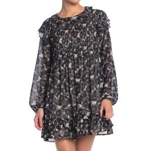 Free People Ladies These Dreams Black Long Sleeve Mini Dress - S